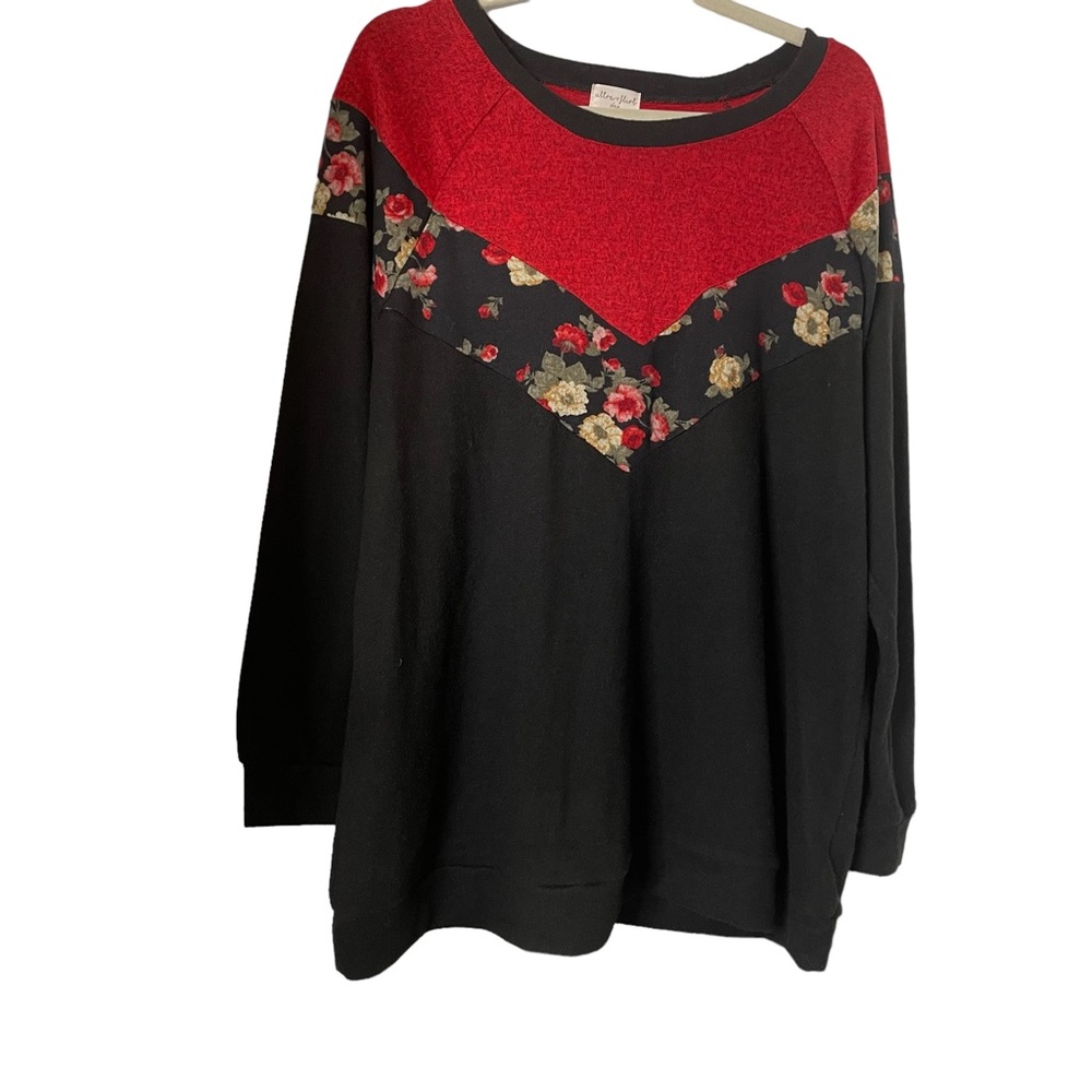 Ultra Flirt Sweater Fair Isle Floral Long Sleeve Size 3X
